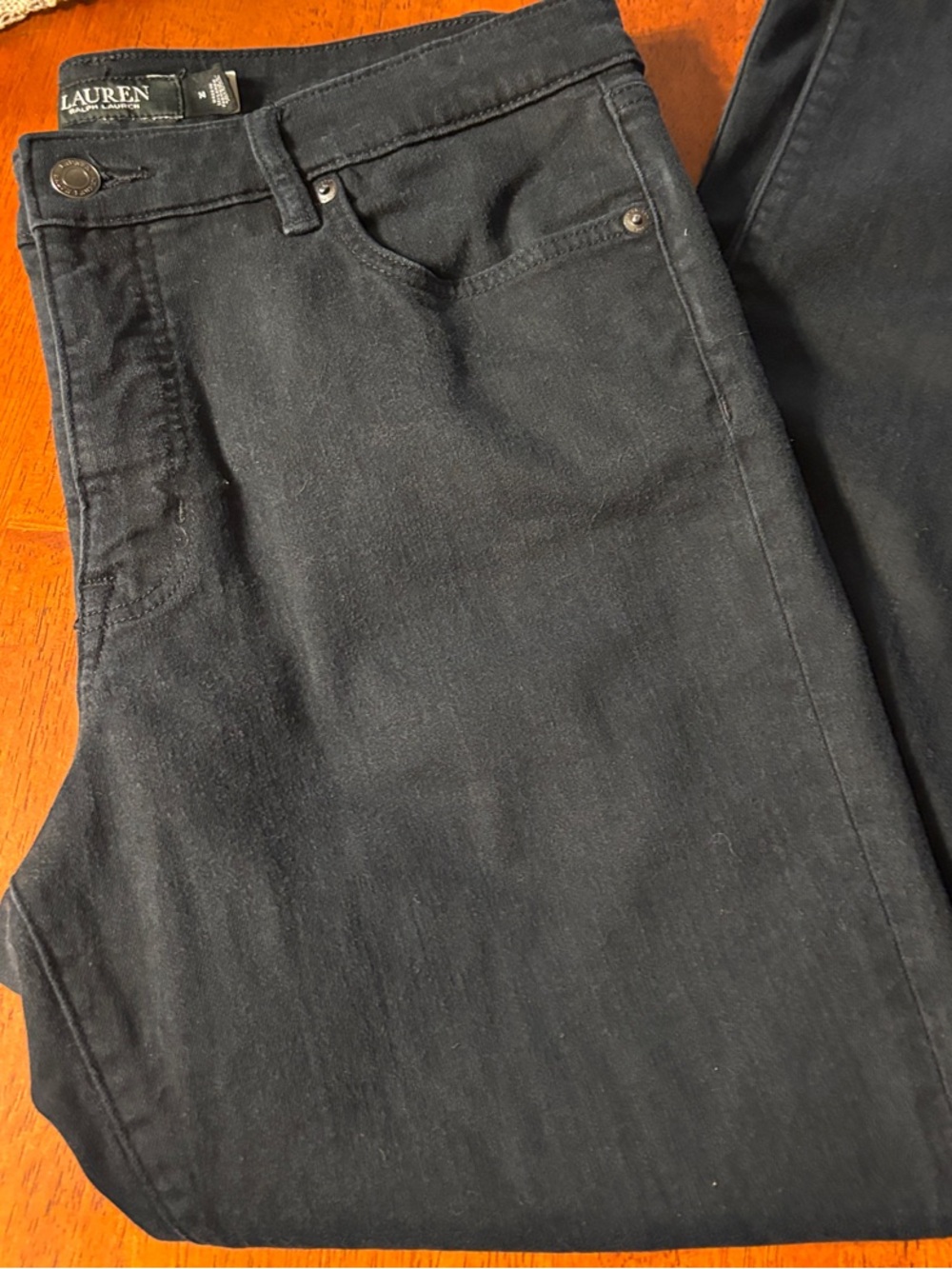 Lauren Ralph Lauren Black Straight-Leg Jeans